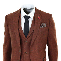 Rust Herringbone Tweed 3 Piece Suit