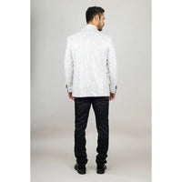 AK-29 - Men's 3 Piece White Paisley Wedding Suit