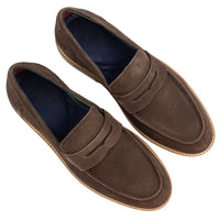 Mens Real Full Suede Slip On Loafers Boat Shoes Brown Smart Casual Classic Comfort Fit