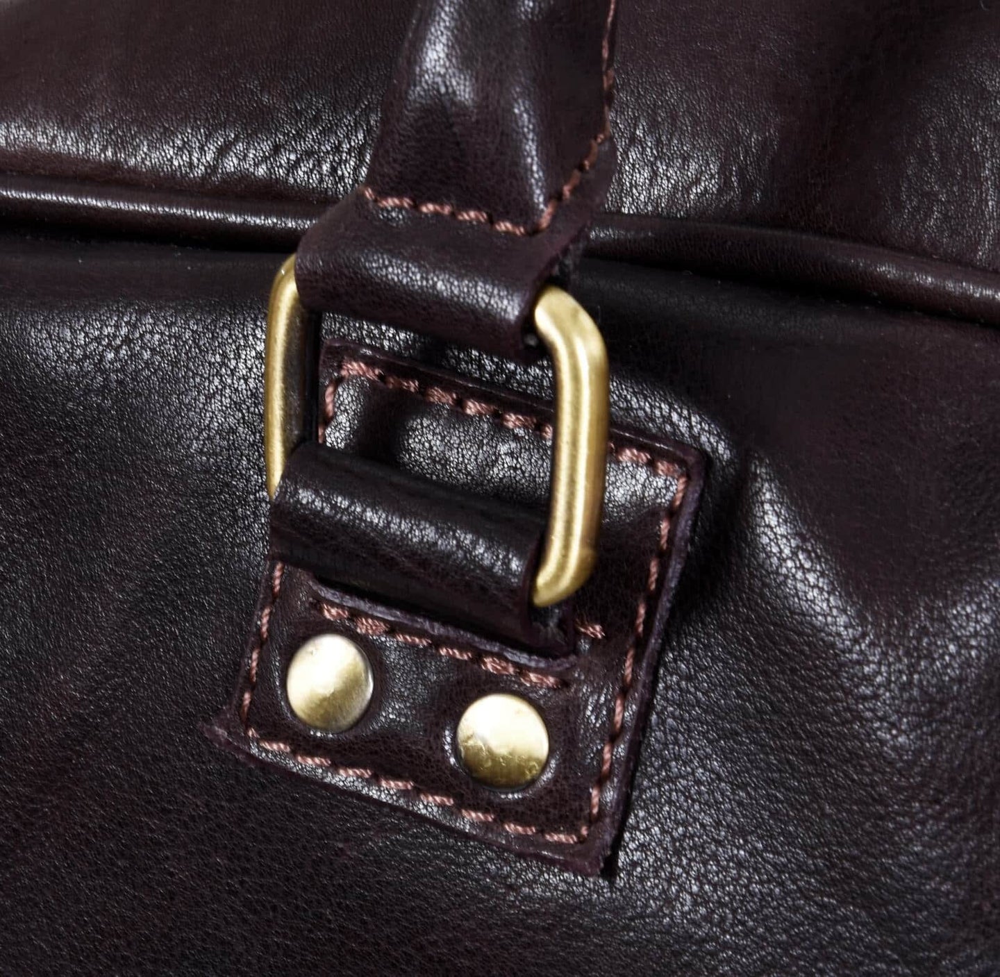 Mens Hand Made Real Leather Travel Bag - Brown