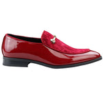 Men's Moccasin Loafers Shoes Leather Red Lined Slip On Velvet Smart Formal Shoe