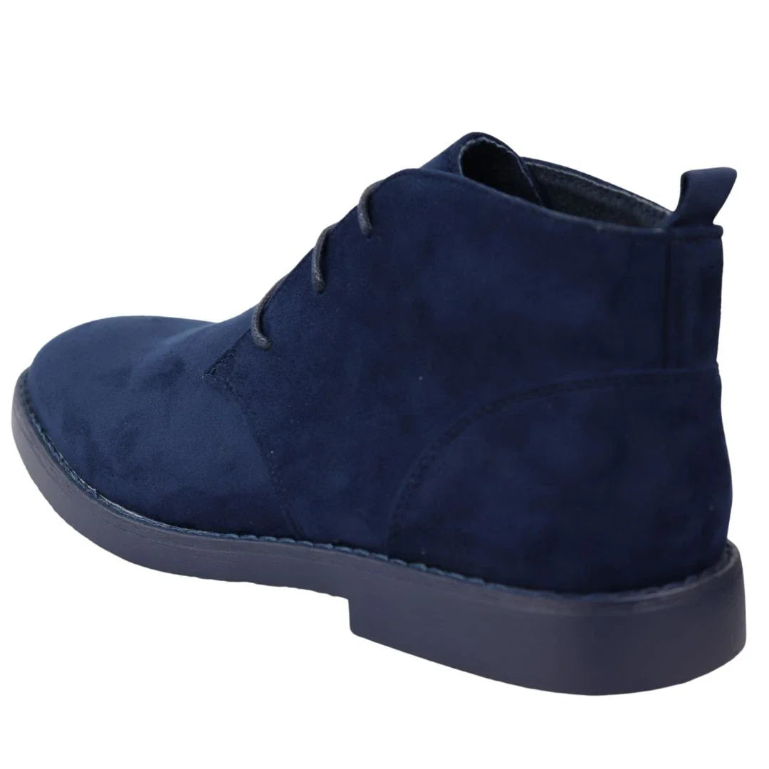 Mens's Chukka Desert Lace Up Navy Ankle Boots