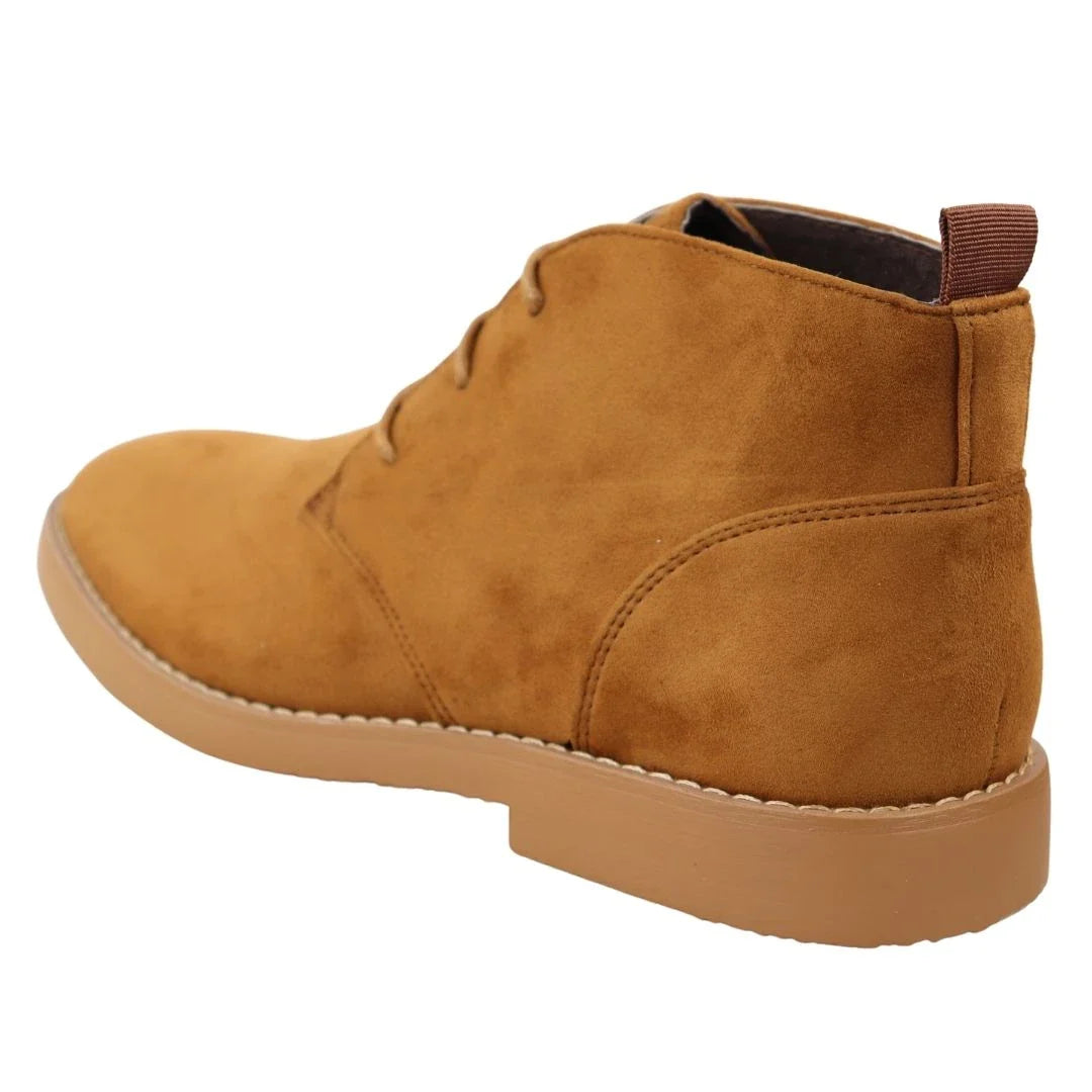 Mens's Chukka Desert Lace Up Tan Ankle Boots
