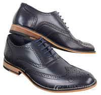 Mens Real Leather Laced Gatsby Brouges Smart Designer Retro Vintage Shoes