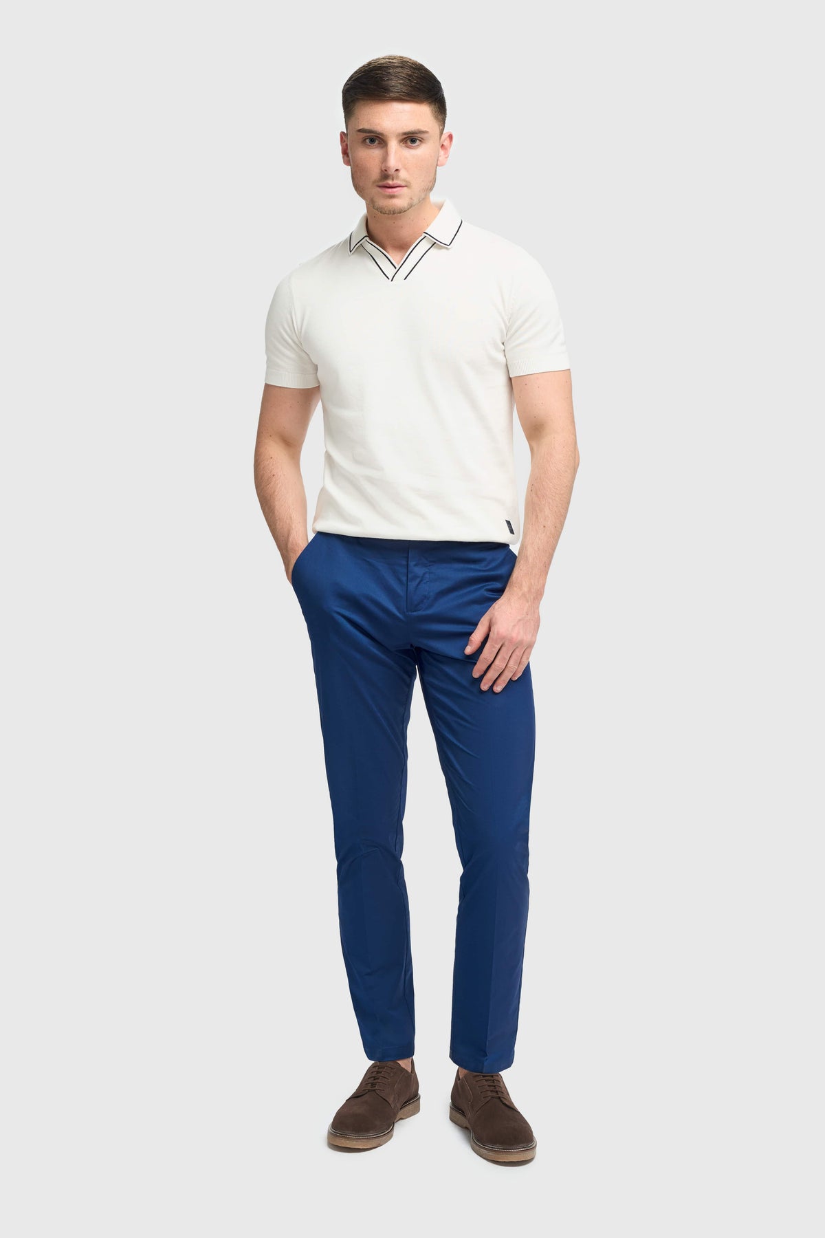 Mario - Herren Sommer Blaue Elegante Hose