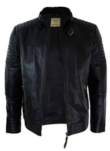 Genuine Real Leather Black Biker Mens Jacket Retro Vintage Tailored Fit UK