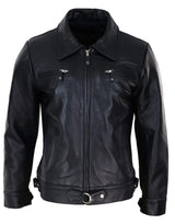Mens Classic Black-Brown Leather Jacket