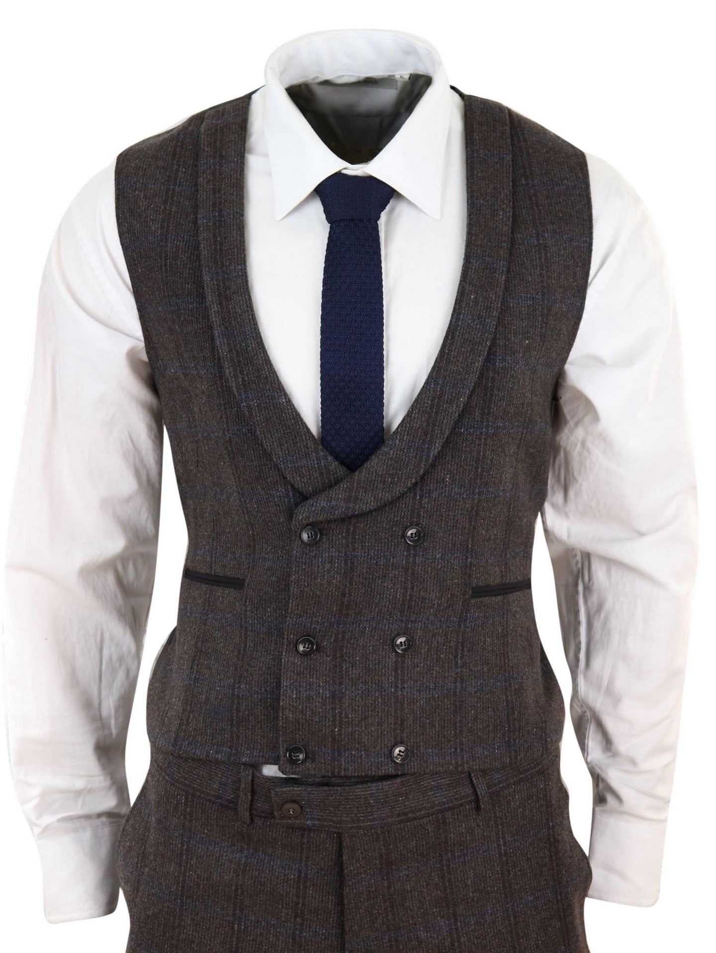 Brown Check 3 Piece Tweed Suit