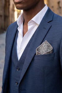 Graues Tweed-Einstecktuch für Herren