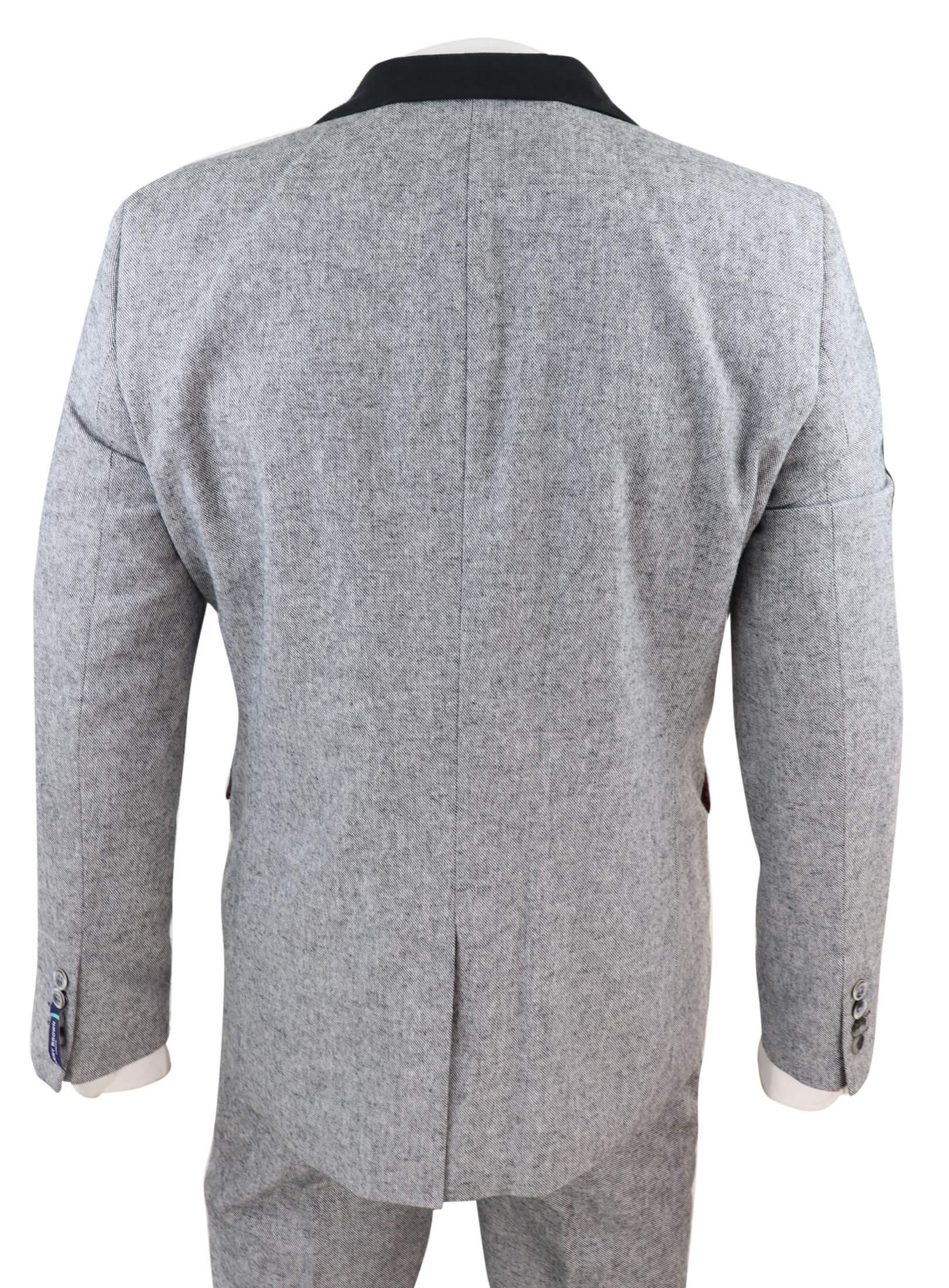 Men's 3 Piece Suit - Grey with Black Detailing