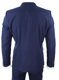 Navy-Blue Pinstripe Double Breasted Mafia Suit