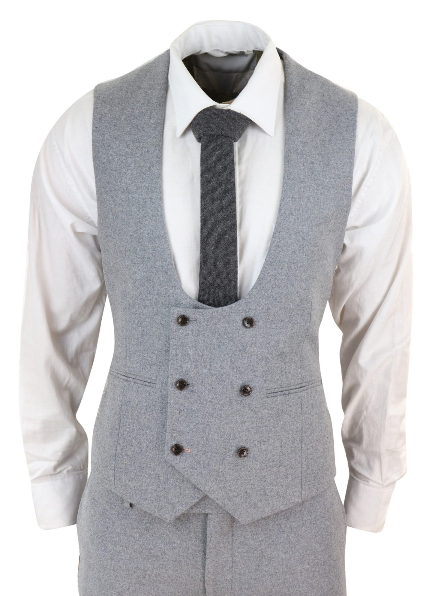 Men's Grey 3 Piece Wool Suit