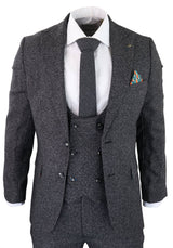 Men's Charcoal-Grey 3 Piece Suit