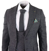 Men's Charcoal-Grey 3 Piece Suit
