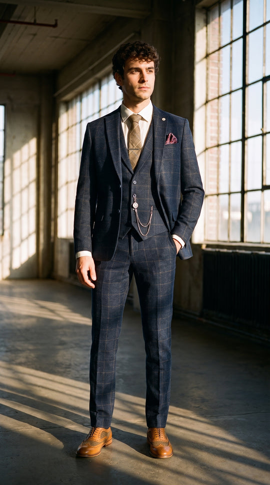 Navy Crest — New Tie & Shoes