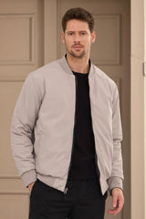 Schwarze und beige, wendbare Bomberjacke für Herren, leichte Steppjacke, 2-in-1