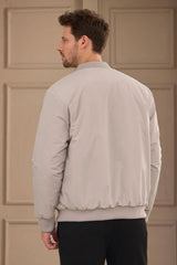 Schwarze und beige, wendbare Bomberjacke für Herren, leichte Steppjacke, 2-in-1