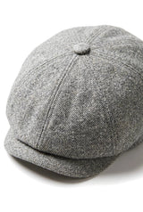 8 Panel Baker Boy Cap Shelby Hut Wolle Tweed Klassisch Hellgrau Razor