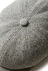 8 Panel Baker Boy Cap Shelby Hut Wolle Tweed Klassisch Hellgrau Razor