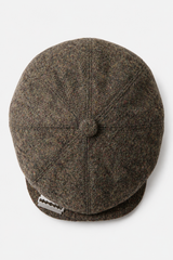 Braune 8-Panel-Kappe mit Rasierklinge