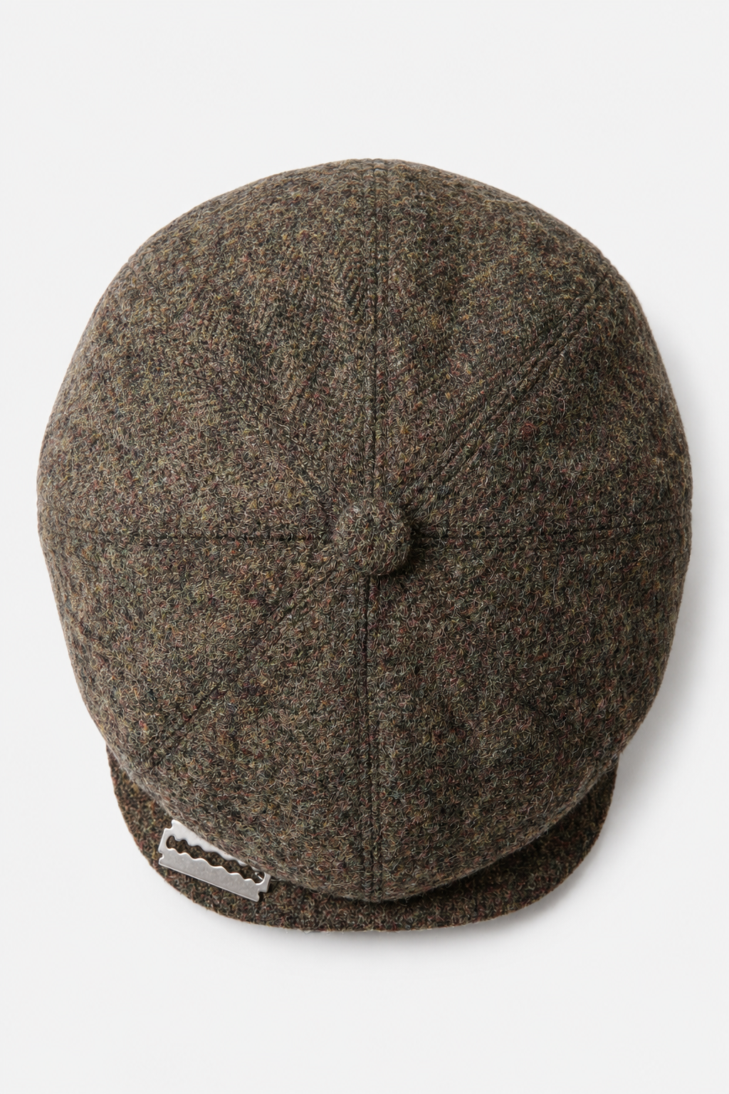 Braune 8-Panel-Kappe mit Rasierklinge