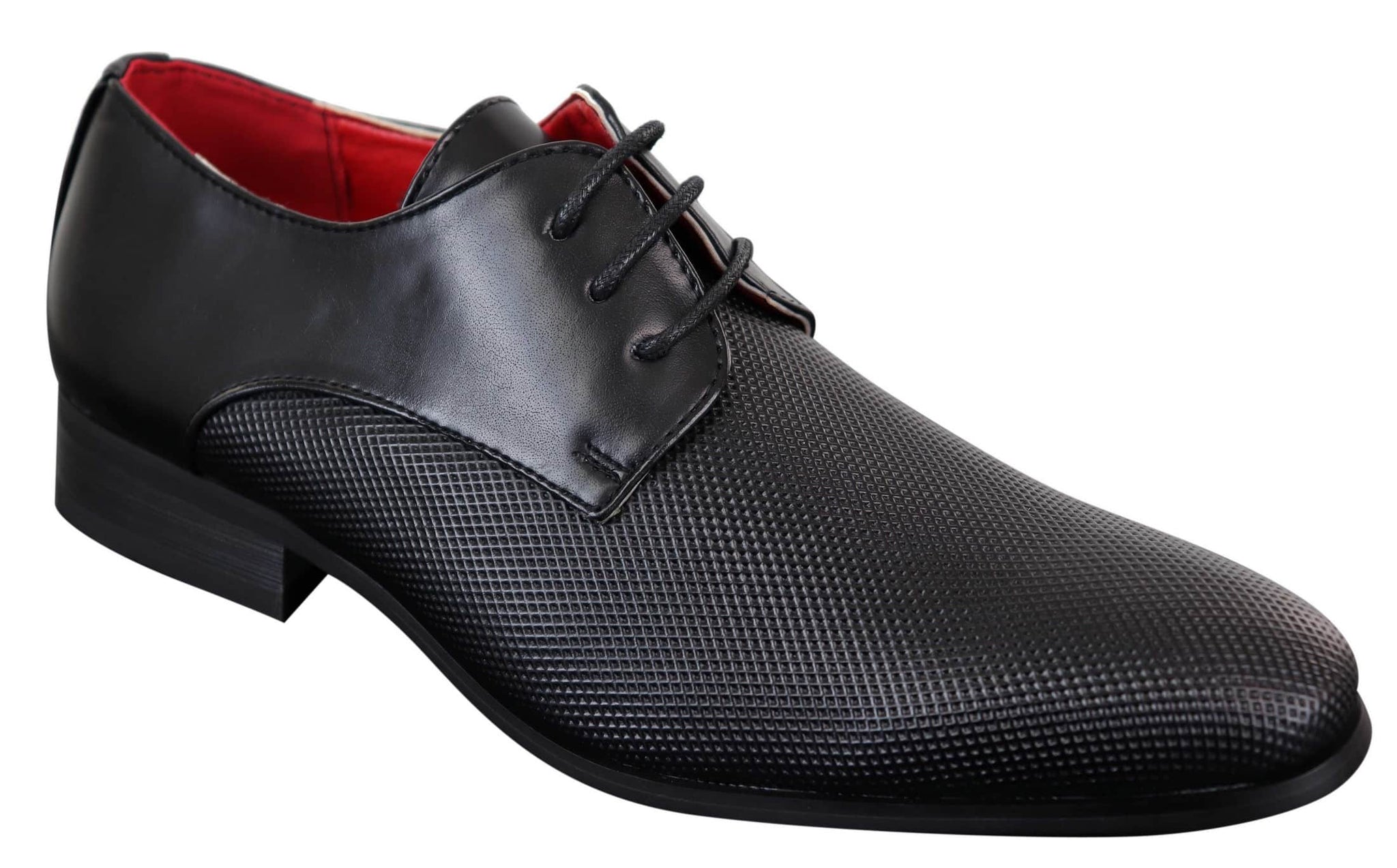 Men's Black Laced Faux Leather Shoes