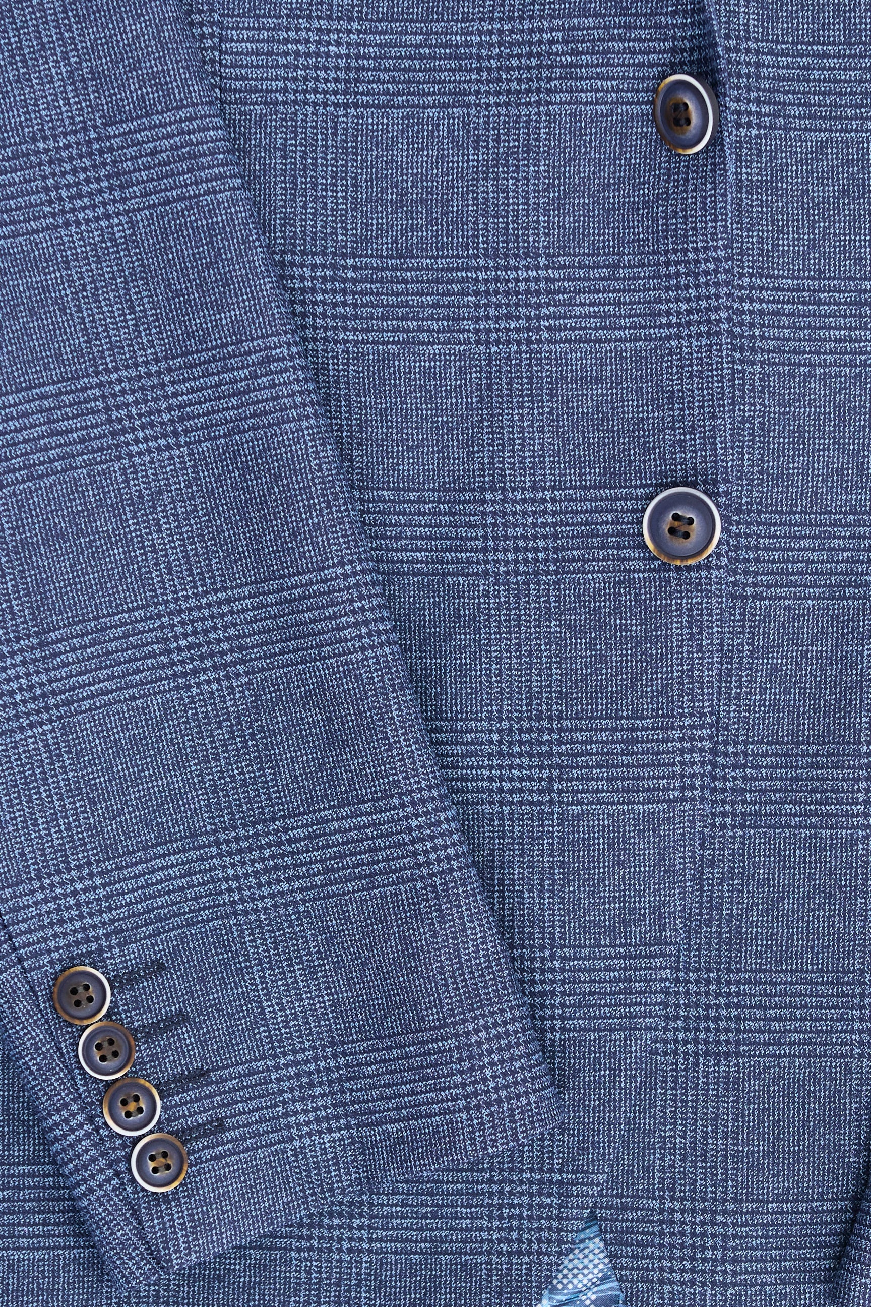 AK-09 3-teiliger Herrenanzug mit blauem Prince of Wales-Karomuster