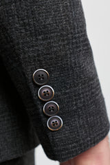 Schwarzer 3-teiliger Glencheck-Anzug für Herren