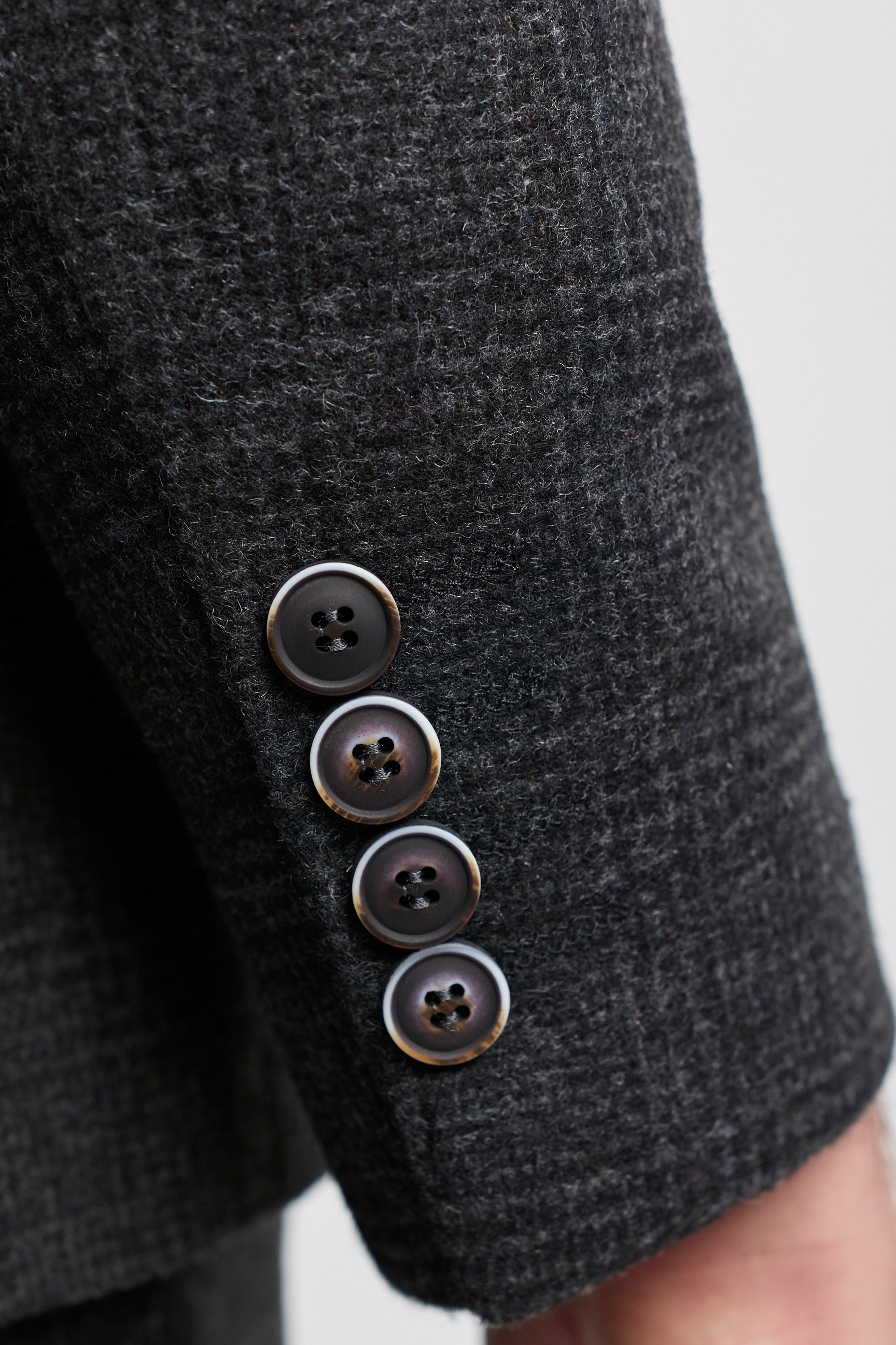 Schwarzer 3-teiliger Glencheck-Anzug für Herren