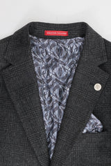 Schwarzer 3-teiliger Glencheck-Anzug für Herren