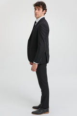 Paul Andrew Parker – Herrenanzug, 3-teilig, schwarz, maßgeschneidert, komplett, klassischer Türsteher, Trauer, Beerdigung