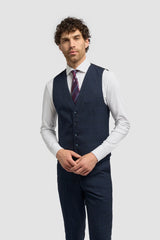 Caridi - Herren-Tweed-Weste in Marineblau