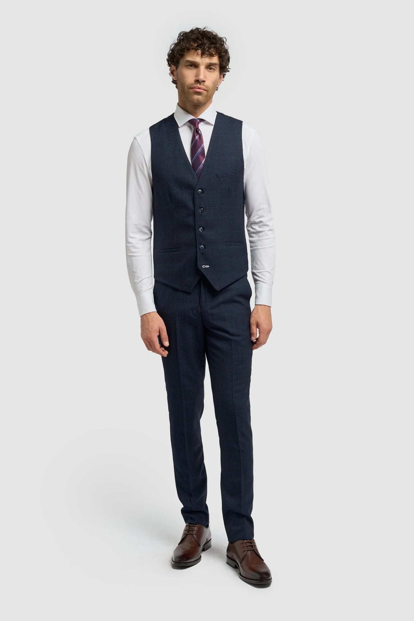 Caridi - Herren-Tweed-Weste in Marineblau
