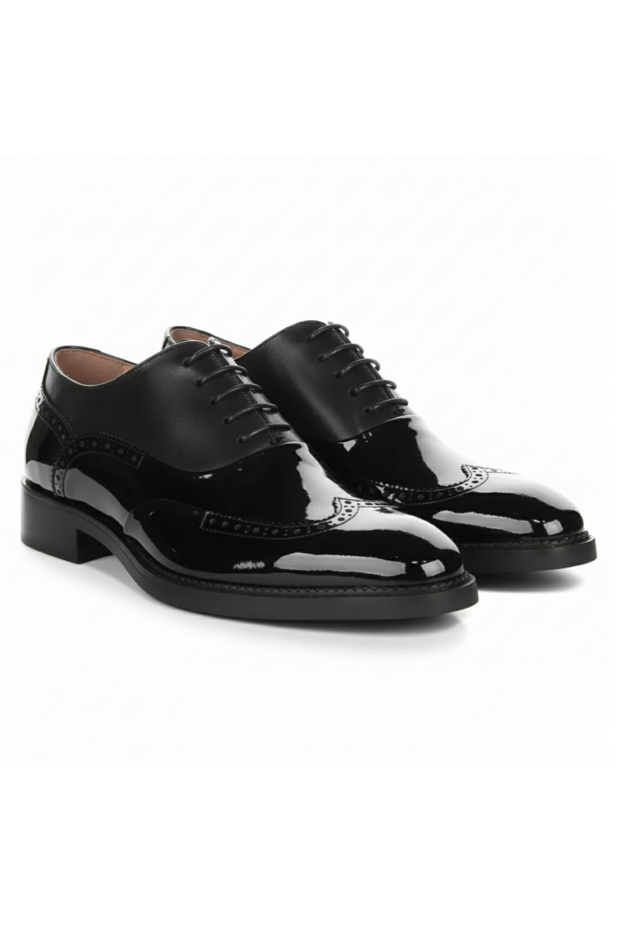 Harry - Schwarze Herren-Brogueschuhe aus Lackleder