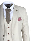 IM05 - Men's 3 Piece Cream Classic Wedding Suit
