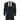 IM1 Men's Classic Black Plain Tailored Fit 3-Piece Suit