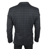 IM3 Men's Black Checked Tailored Fit 3-Piece Suit