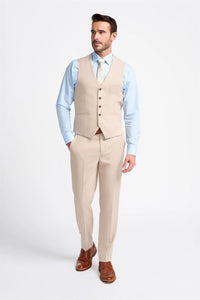 Miami - Beige Hochzeitsweste für Herren
