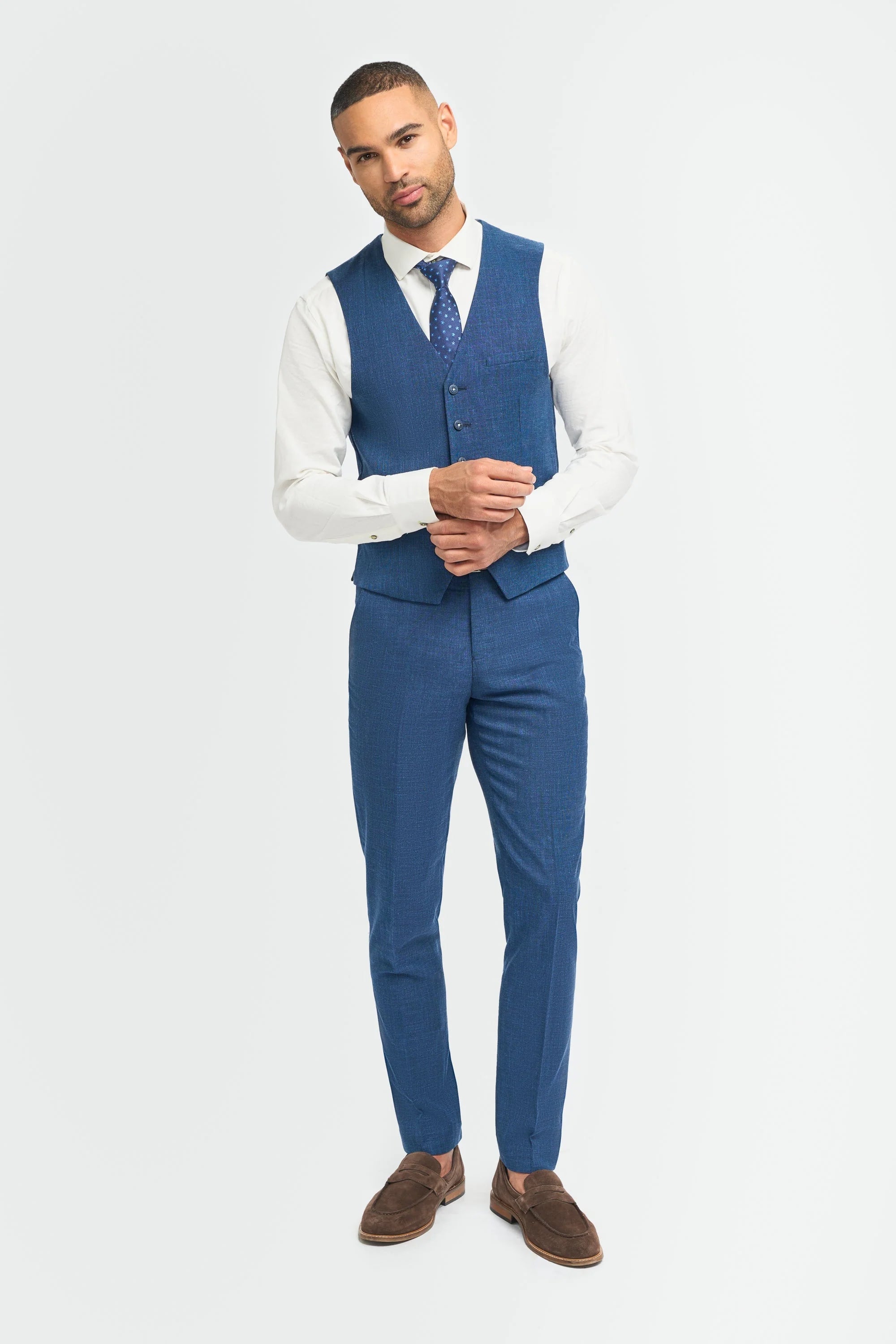 Miami - Blaue Hochzeitsweste für Herren