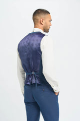 Miami - Blaue Hochzeitsweste für Herren