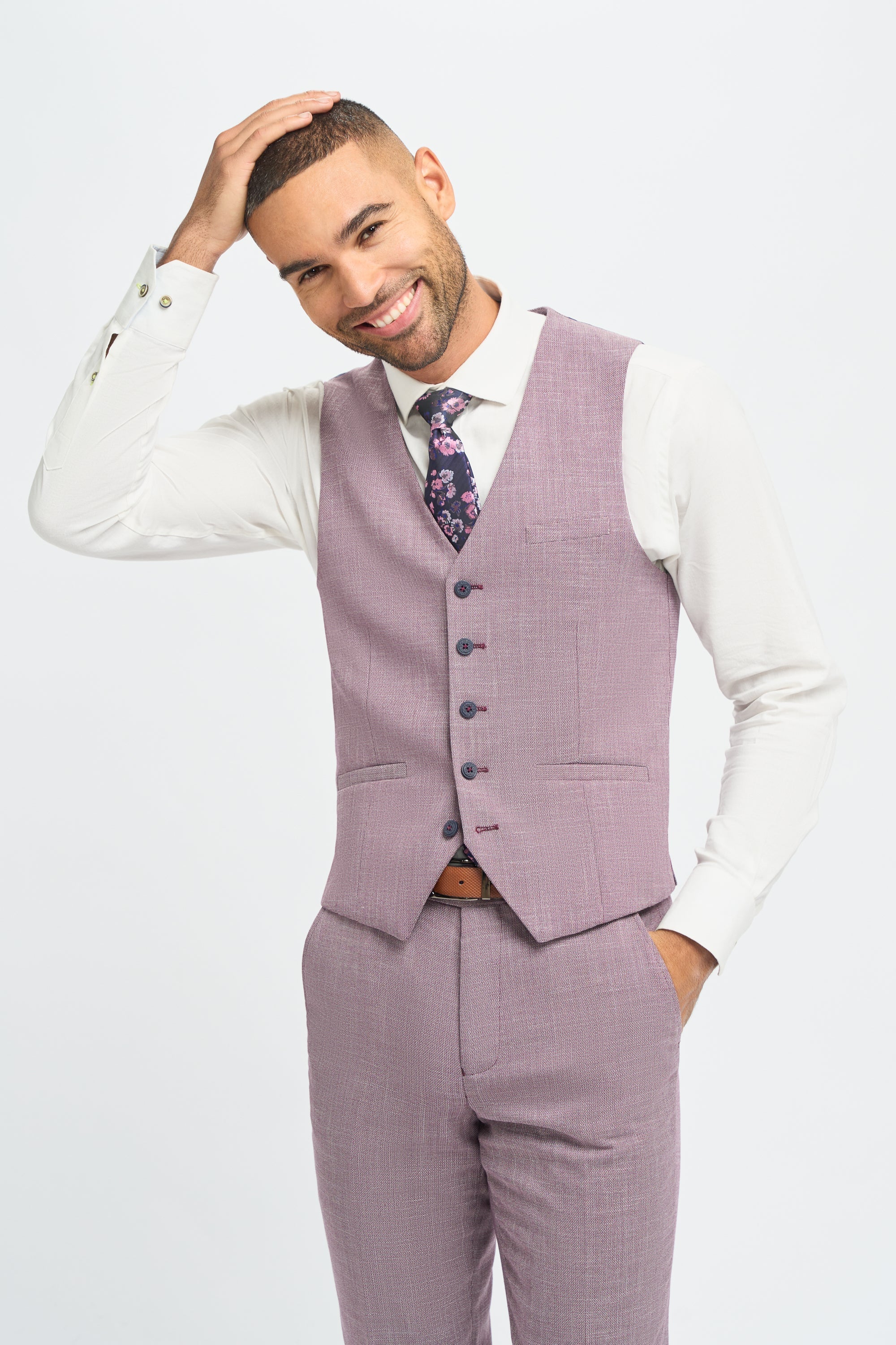 Miami - Rosa Slim Fit Sommerweste für Herren