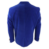 Men's Royal Blue Velvet Tux Blazer Satin Lapels Dinner Wedding Prom Black Tie