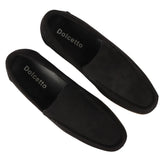 Men's Slip On Black Lightweight Suede Loafers