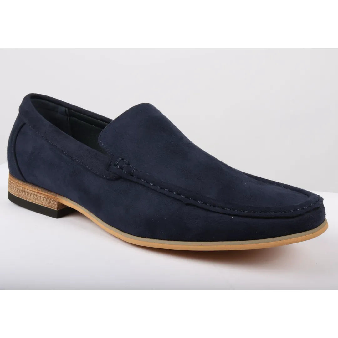 Men's Slip On Navy Lightweight Suede Loafers