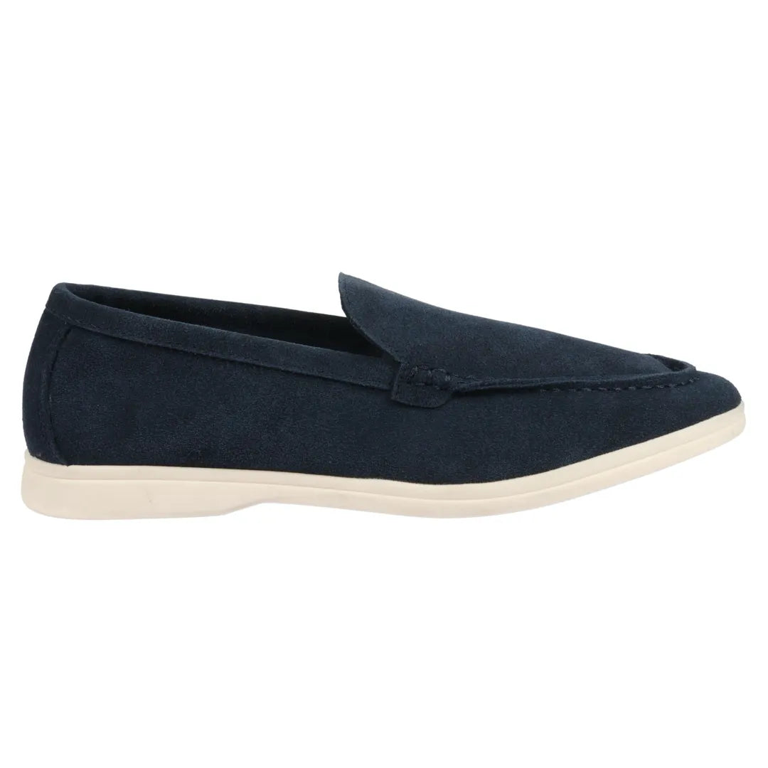 Men's Suede Navy Slip On Comfort Fit Loafers