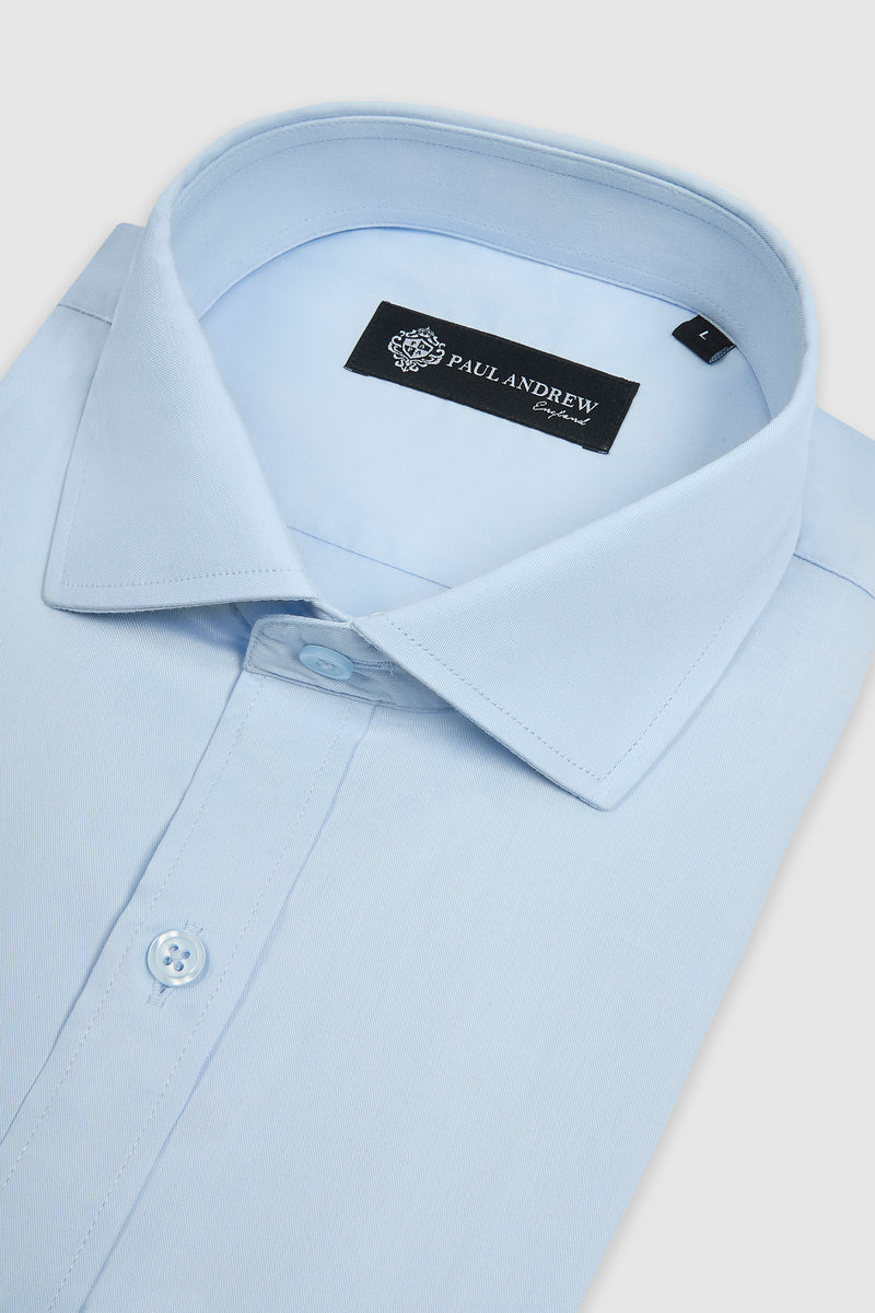 Klassisches Herren-Hemd mit doppelter Manschette und Cutaway-Kragen – Blau