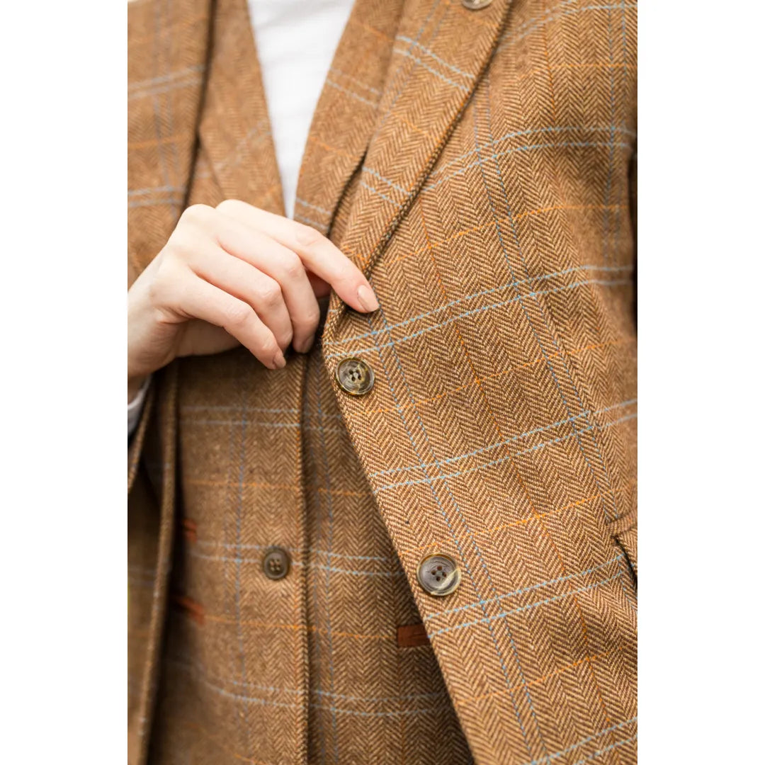 TPSTZ73 – Damenblazer aus eichenbraunem Tweed
