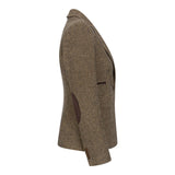 TPW-20 – Damenblazer aus braunem Tweed-Wollmischgewebe mit Hahnentrittmuster