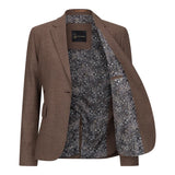 TPW50 - Brauner 3-teiliger Damenanzug im Prince-of-Wales-Karo-Muster