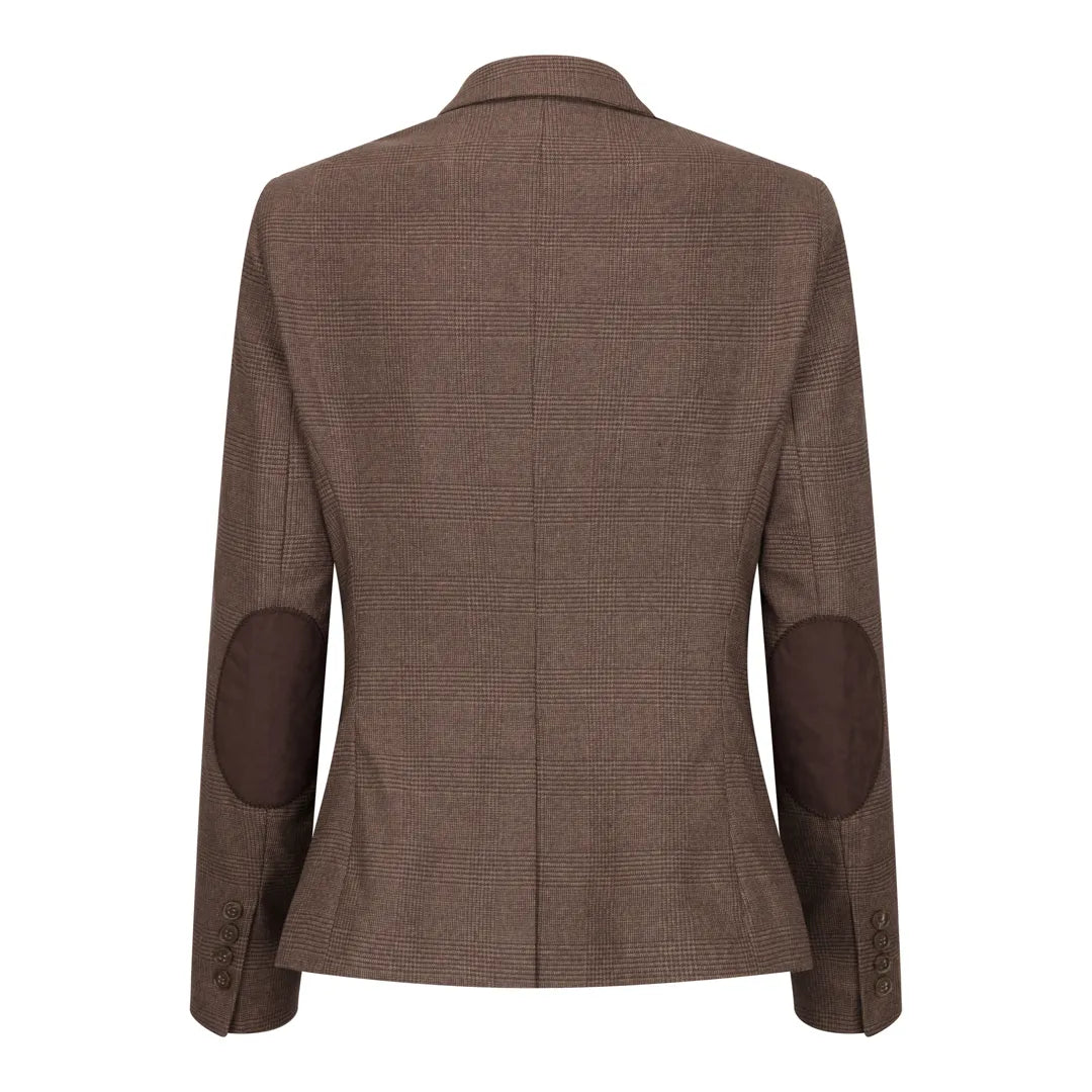 TPW50 - Brauner 3-teiliger Damenanzug im Prince-of-Wales-Karo-Muster